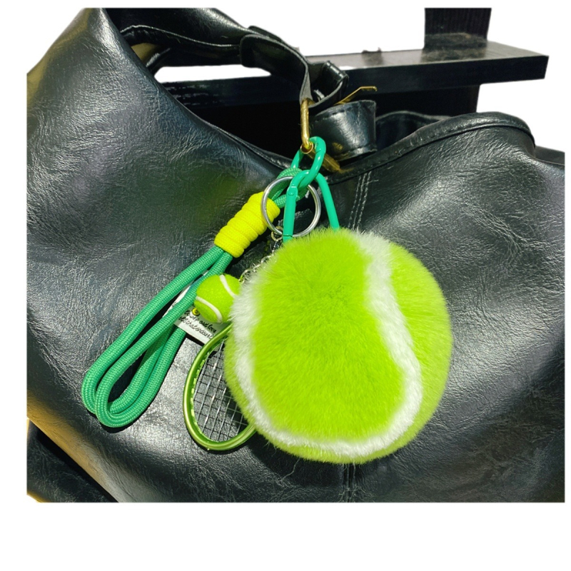 Pandantiv pluș pentru geantă tenis din blană de iepure Rex – calitate înaltă; model: tenis; stil: Tendință Personală (Material: Blană Rex iepure; Model: Tenis; Stil: Tendință Personală)