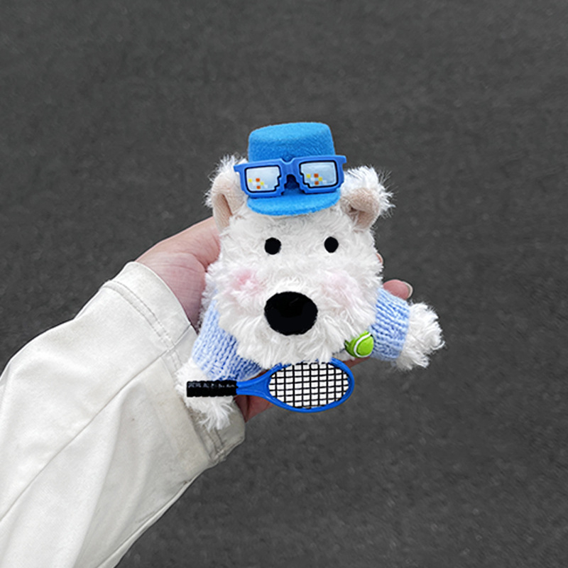 Plišani privjesak za ključeve u crtanom stilu s motivom West Highland White Terrier