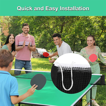 Portabilă plasă pentru tenis de masă, pliere facilă și instalare rapidă pentru interior și exterior (Material: poliester; Greutate: 50 g; Potrivit pentru tenis de masă și badminton)