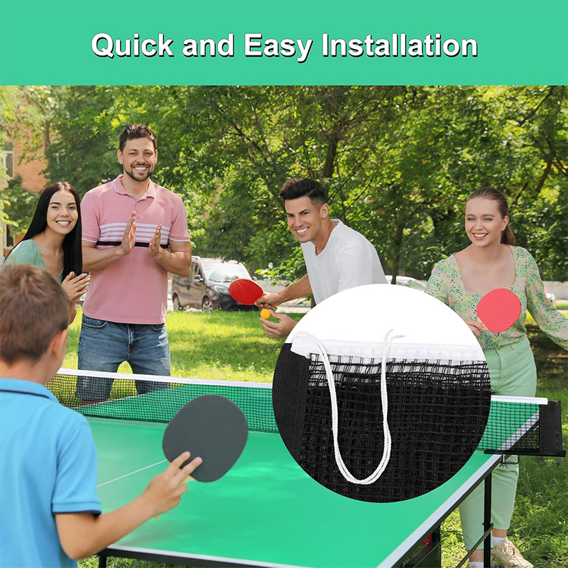 Portabilă plasă pentru tenis de masă, pliere facilă și instalare rapidă pentru interior și exterior (Material: poliester; Greutate: 50 g; Potrivit pentru tenis de masă și badminton)