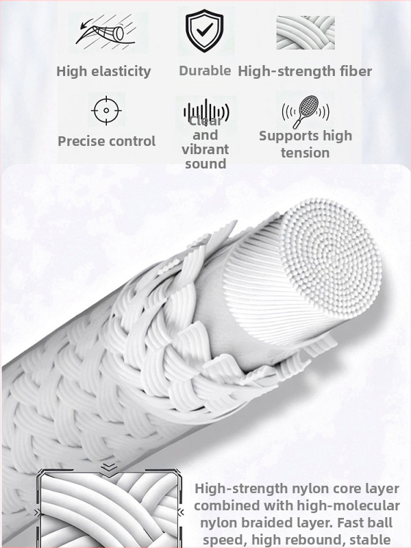 Guangyu vláknová struna na raketu pre badminton a tenis, napätie 32 lb
