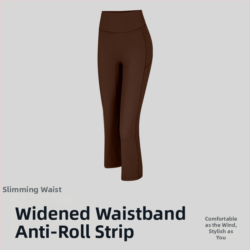 Sieviešu joga bikses ar augstu jostu, īss griezums, elpojošs neilona-spandeksa audums (80% neilona, 20% spandeksa).