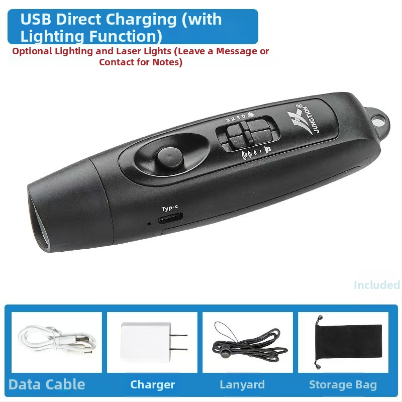 Elektroniskā svilpe USB uzlādei, ar augstu skaņu un gaismām (ABS, 95 g, Leisure, pielāgošana pieejama)