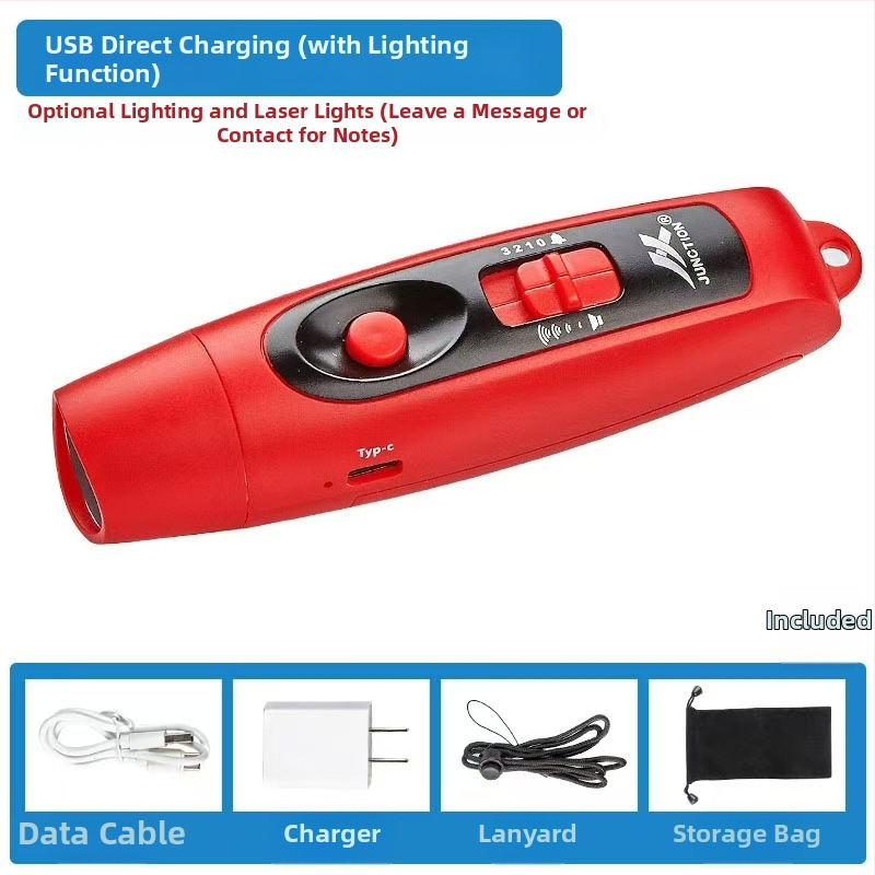 Elektroniskā svilpe USB uzlādei, ar augstu skaņu un gaismām (ABS, 95 g, Leisure, pielāgošana pieejama)