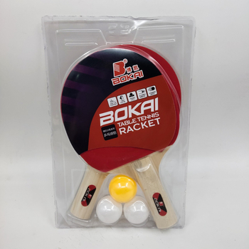 Bokai rachetă tenis de masă — set dublu, lamă din poplar, gumă lipită, lovitură directă, pentru interior