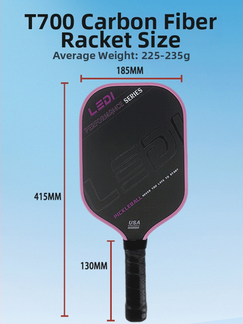 Set palete pickleball - T700 fibră de carbon, 225 g, LEDI