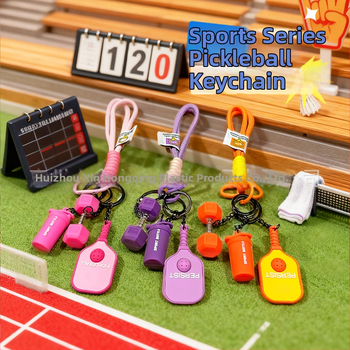 Σετ ρακέτες pickleball με καρτούν στυλ, μπρελόκ κλειδιών, μπουκάλι νερού ντοπαμίνης και μενταγιόν για σακίδιο