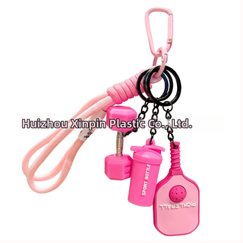 Σετ ρακέτες pickleball με καρτούν στυλ, μπρελόκ κλειδιών, μπουκάλι νερού ντοπαμίνης και μενταγιόν για σακίδιο