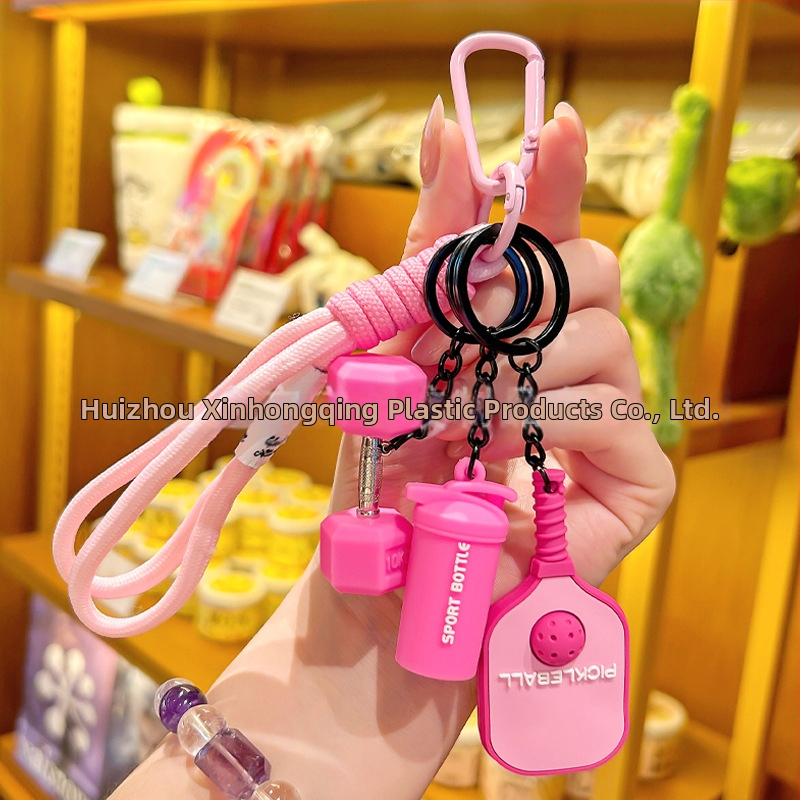 Σετ ρακέτες pickleball με καρτούν στυλ, μπρελόκ κλειδιών, μπουκάλι νερού ντοπαμίνης και μενταγιόν για σακίδιο