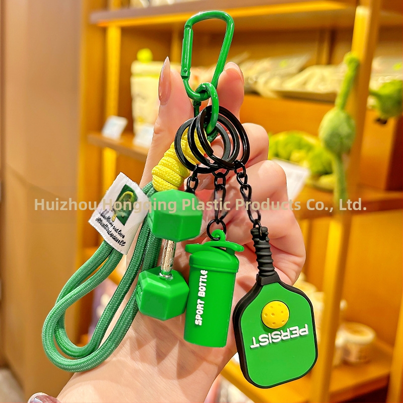 Σετ ρακέτες pickleball με καρτούν στυλ, μπρελόκ κλειδιών, μπουκάλι νερού ντοπαμίνης και μενταγιόν για σακίδιο