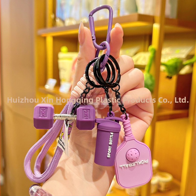 Σετ ρακέτες pickleball με καρτούν στυλ, μπρελόκ κλειδιών, μπουκάλι νερού ντοπαμίνης και μενταγιόν για σακίδιο