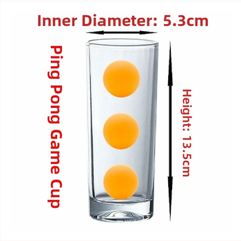 Чаша за игра на тенис на маса – право цилиндрично стъкло от сода-лайм, кръгла форма, филтър, комплект от шест броя, модерен минималистичен стил