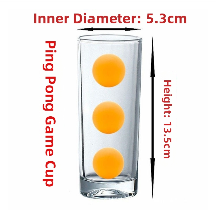 Чаша за игра на тенис на маса – право цилиндрично стъкло от сода-лайм, кръгла форма, филтър, комплект от шест броя, модерен минималистичен стил