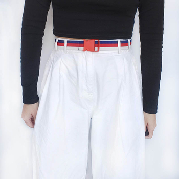 Centură din pânză cu cataramă din plastic, stil japonez-coreean preppy, primăvara 2024