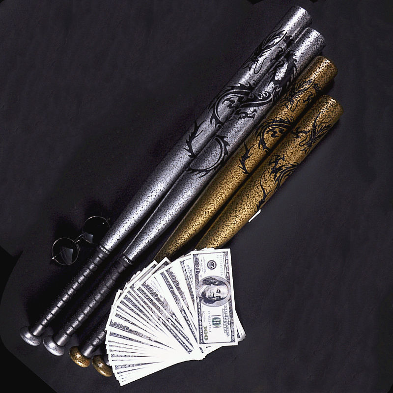 Sakausējuma tērauda beisbola nūja ar pūķa rakstu, vispārējai lietošanai, logotipa drukāšana pieejama