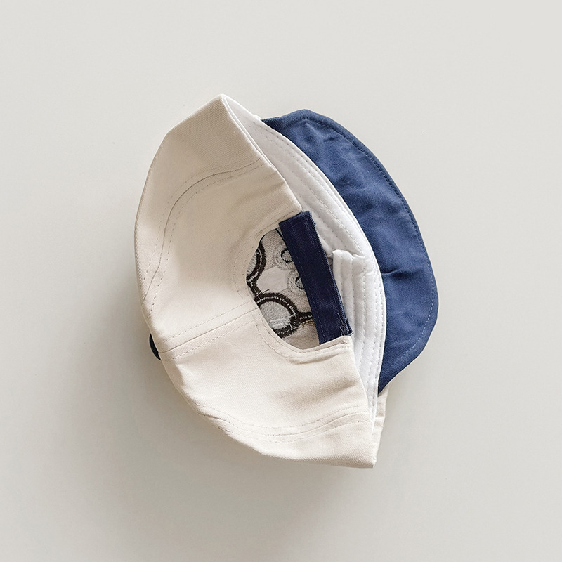 Бебешка бейзболна шапка с карикатурно мече, памучна, широк козирог, слънцезащита