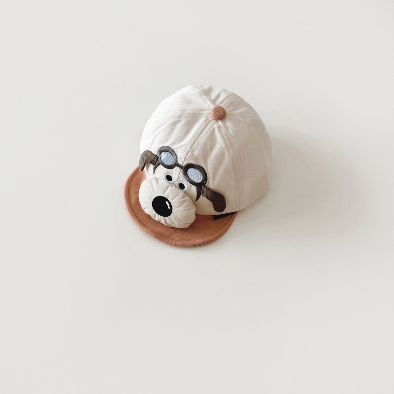Бебешка бейзболна шапка с карикатурно мече, памучна, широк козирог, слънцезащита