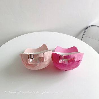 Детска бейзболна шапка от памук, извита козирка, куполна корона, бродерия с букви и панделка, защита от слънцето