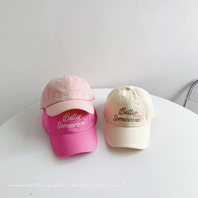 Детска бейзболна шапка от памук, извита козирка, куполна корона, бродерия с букви и панделка, защита от слънцето