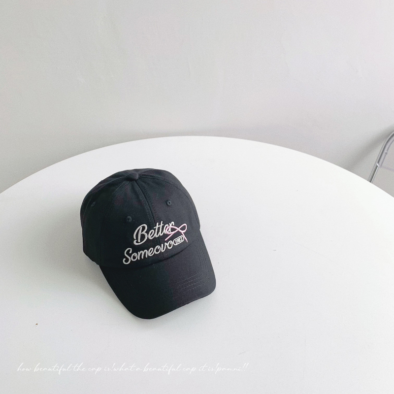 Детска бейзболна шапка от памук, извита козирка, куполна корона, бродерия с букви и панделка, защита от слънцето