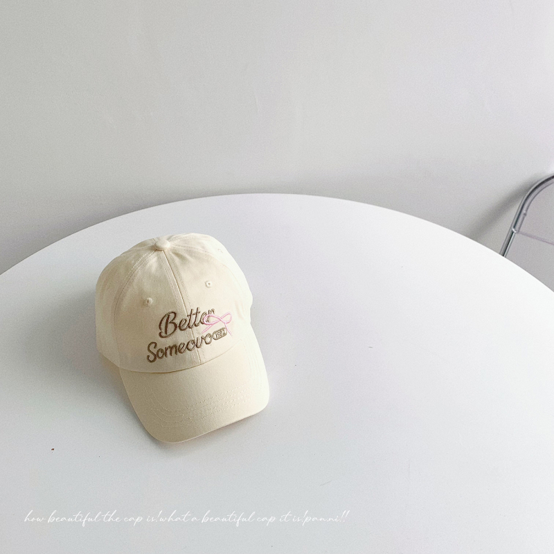 Детска бейзболна шапка от памук, извита козирка, куполна корона, бродерия с букви и панделка, защита от слънцето