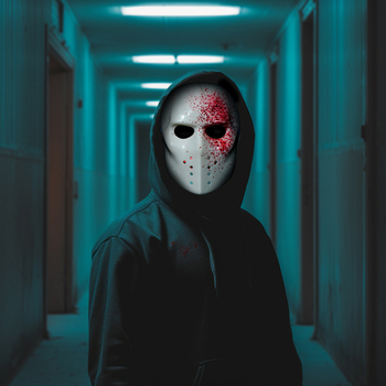 Mască de cosplay – mască de hockey din plastic, semi-artizanală și semi-mecanică, brand Roleparty