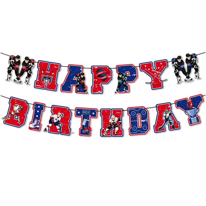 Ledus hokeja dzimšanas dienas dekors — papīra kūkas ievietojums, rekvizīts telpas iekārtošanai