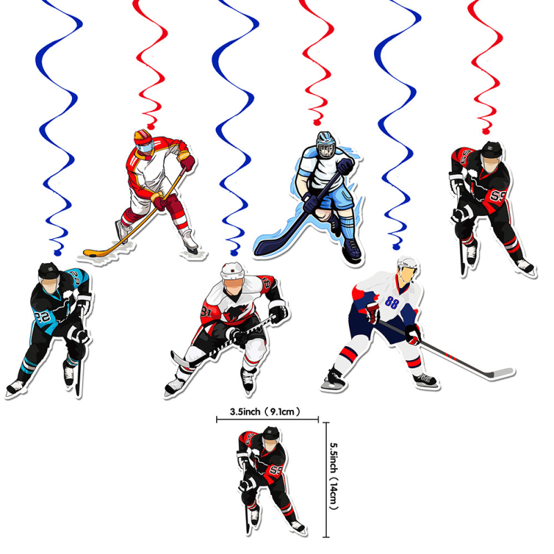 Ledus hokeja dzimšanas dienas dekors — papīra kūkas ievietojums, rekvizīts telpas iekārtošanai