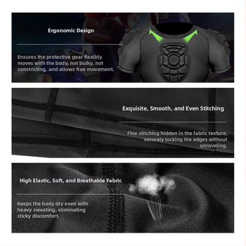 Kombinált sportvédő felszerelés felnőtteknek EVA anyaggal, csípő- és vállvédelmet tartalmaz, alkalmas kosárlabda, futball, rugby és baseball számára