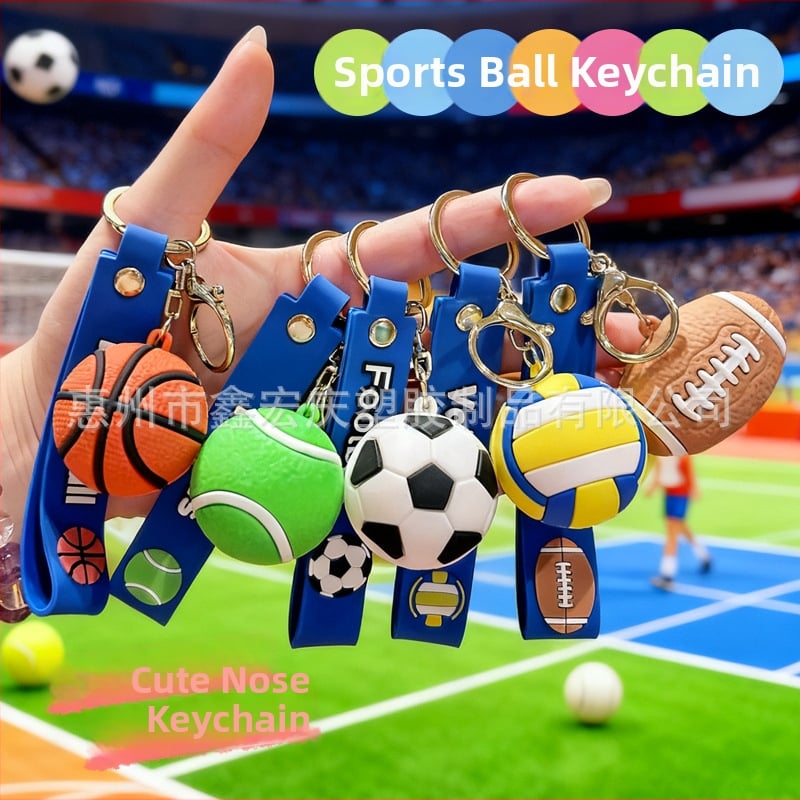 Breloc de chei cu design de mingi sportive (Plastic • Licență IP: Da • Nume IP: Serial de desene animate • Stil drăguț)