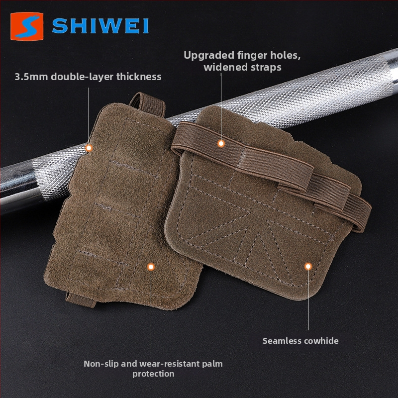 Kvadrātveida dubulti slāņu liellādas plaukstas aizsargs, pretslīdīgs un izturīgs, paredzēts treniņiem, piemērots pievilkšanās un vilkšanas vingrinājumiem uz vienu stangu un paralēlajām stangām, universāls