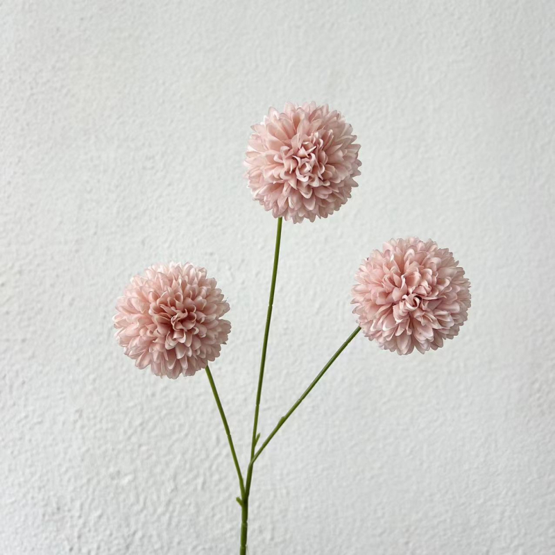 Изкуствена хризантема от сатенено цвете, една клонка, за сватби, външна употреба и домашна декорация