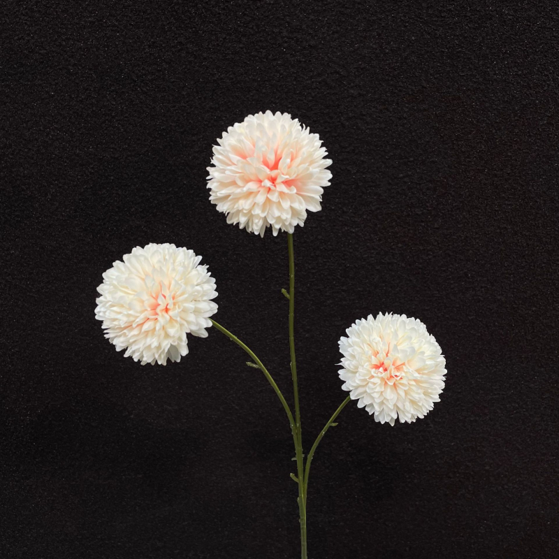 Изкуствена хризантема от сатенено цвете, една клонка, за сватби, външна употреба и домашна декорация