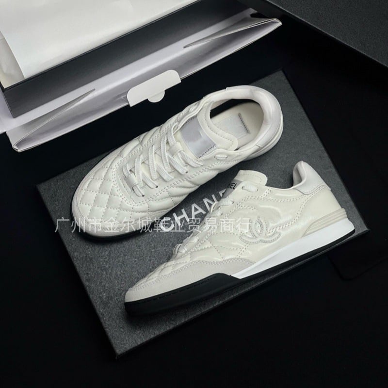 Adidași casual din piele naturală, model quilt în romb, șireturi, talpă groasă, respirabili