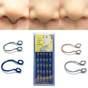 Deguna un lūpu gredzeni komplekts – nerūsējošais tērauds, elektroplakēšana, universāls, vienkāršs stils, Type C forma