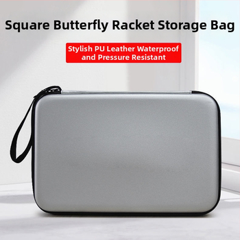 Galda tenisa reketes soma – kvadrātveida ūdensnecaurlaidīga cieta korpusa soma, kritienu aizsardzība, ķirbja formas dizains