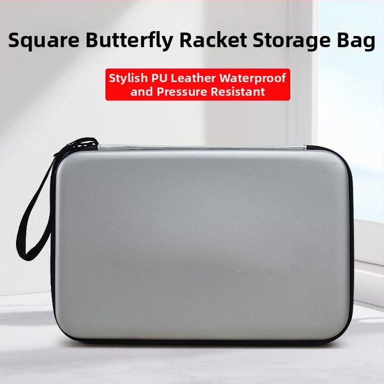 Galda tenisa reketes soma – kvadrātveida ūdensnecaurlaidīga cieta korpusa soma, kritienu aizsardzība, ķirbja formas dizains