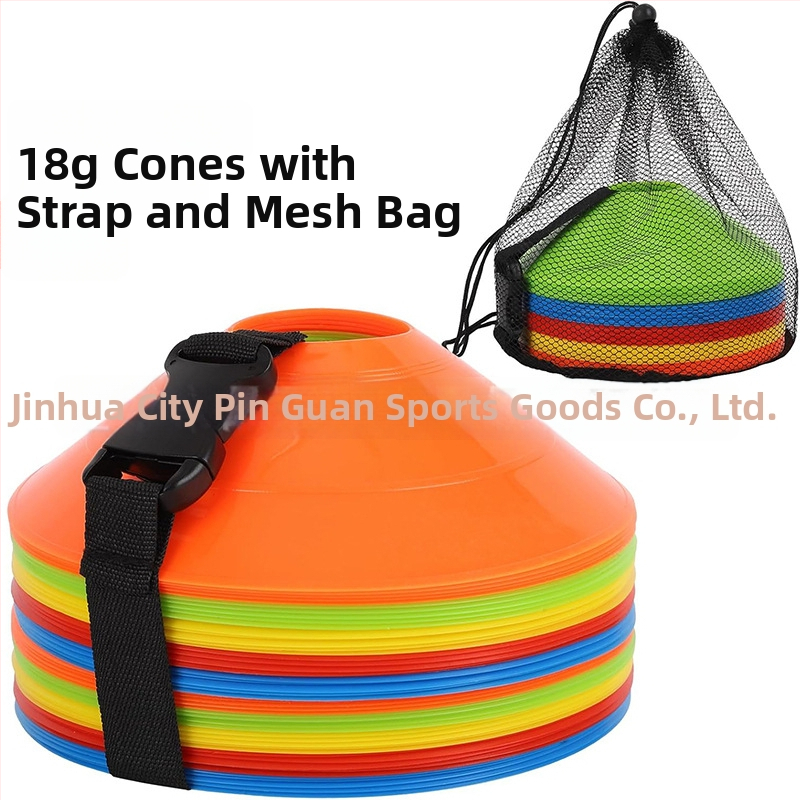 Set de 50 discuri cu logo pentru antrenamente de fotbal — material PE, brand Crown, accesorii de antrenament; potrivit pentru fotbal, volei cu picioarele, tenis de masă și badminton.