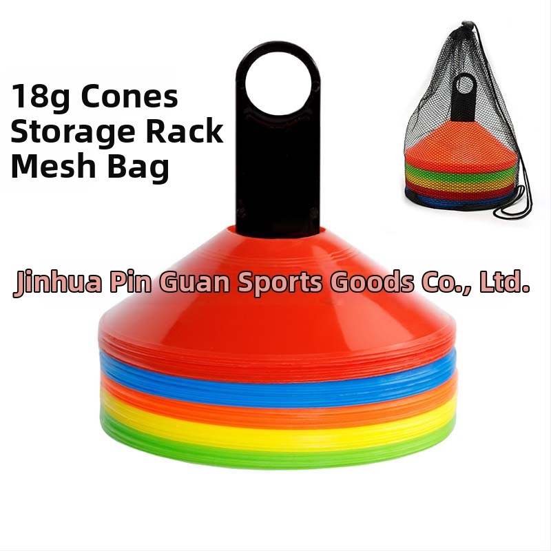 Set de 50 discuri cu logo pentru antrenamente de fotbal — material PE, brand Crown, accesorii de antrenament; potrivit pentru fotbal, volei cu picioarele, tenis de masă și badminton.