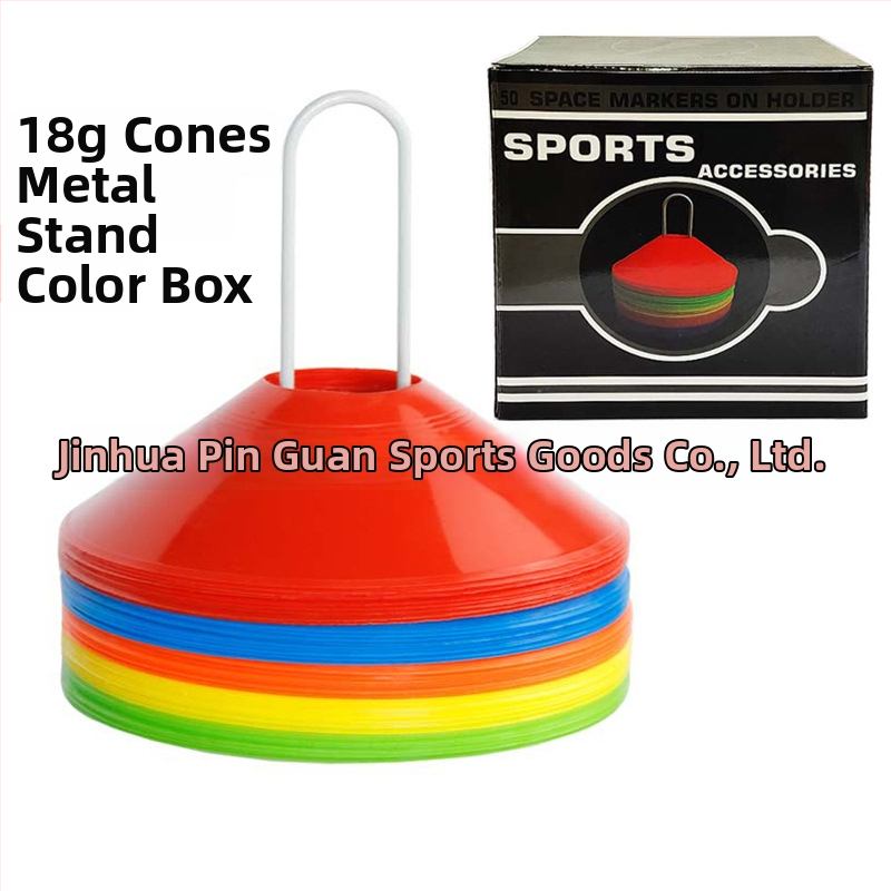 Set de 50 discuri cu logo pentru antrenamente de fotbal — material PE, brand Crown, accesorii de antrenament; potrivit pentru fotbal, volei cu picioarele, tenis de masă și badminton.