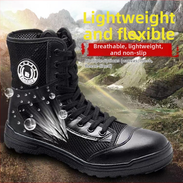 Taktické čižmy; nepremokavý materiál; dospelí muži; vonkajší, vojenský štýl
