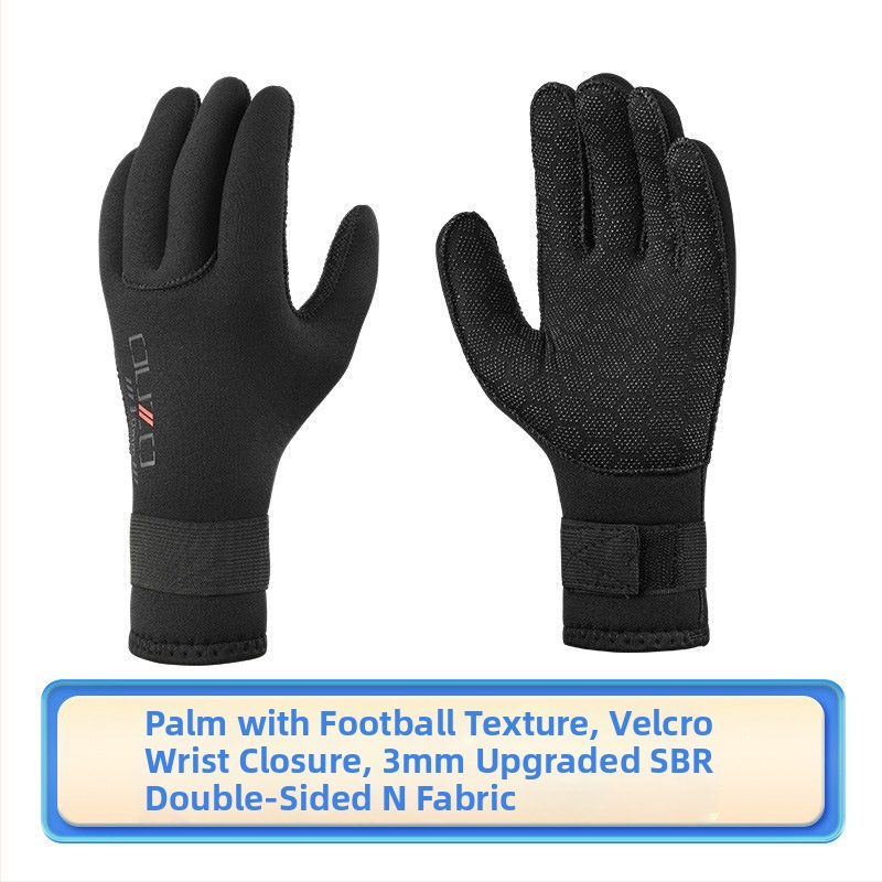 OUZO 3 mm neoprénové potápačské rukavice – protiškrabacie, odolné voči opotrebeniu a protišmykové, zosilnené a teplé pre zimné plávanie a rybolov