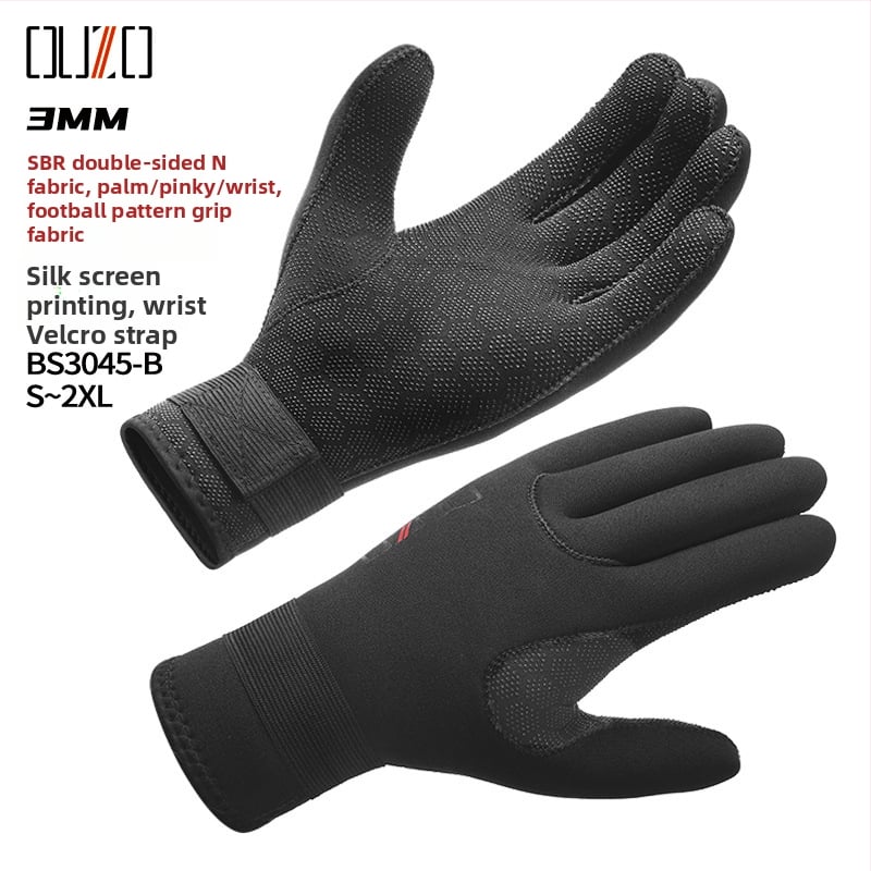 OUZO mănuși de neopren 3mm pentru scufundări – anti zgârieturi, rezistente la uzură și antiderapante, îngroșate și calde pentru înot în iarnă și pescuit