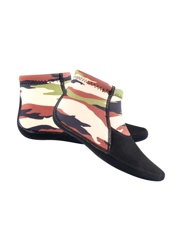 Șosete de scufundări 3 mm, camuflaj, lungime medie, neopren, talpă antiaderentă, durabile