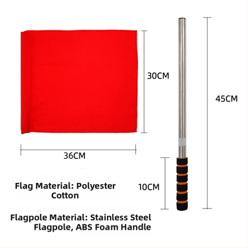 Set de steaguri pentru arbitru, pentru antrenamente de atletism — Steaguri marginale și laterale, material poliester-bumbac | Cod produs: A57121 | Brand: AOLY | Pentru fotbal, baschet și volei