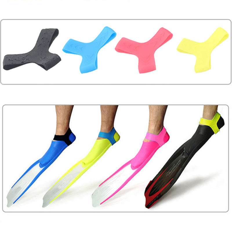 Silikonska traka za pričvršćivanje plivačkih peraja s prstenom za zadržavanje — za odrasle, sprječava gubitak tijekom ronjenja i snorkelinga