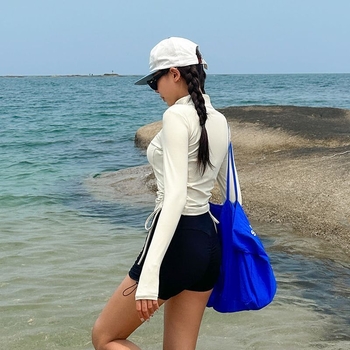 Korejski podijeljeni kupaći kostim s dugim rukavima, brzo se suši, učinkovit efekt mršavljenja, UV zaštita za surfanje i ronjenje