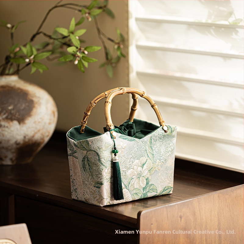 Ručna torbica u retro kineskom stilu, poliesterska tkanina, flanelna podstava, zatvaranje šnalom i kopčom, za svakodnevnu upotrebu