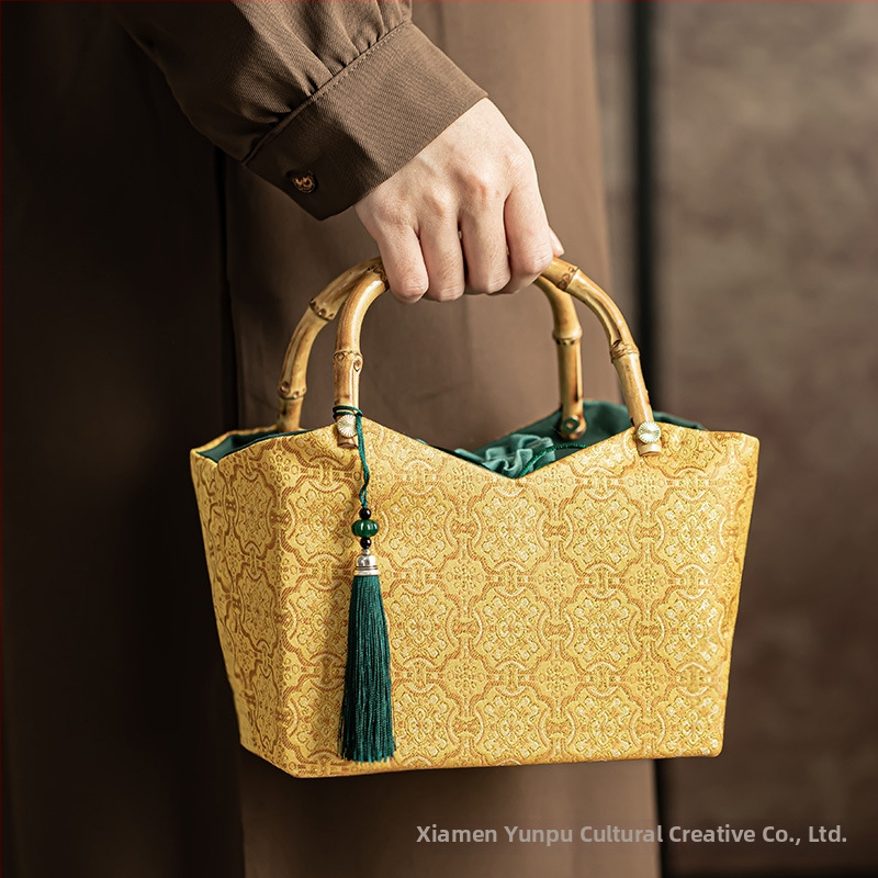 Ručna torbica u retro kineskom stilu, poliesterska tkanina, flanelna podstava, zatvaranje šnalom i kopčom, za svakodnevnu upotrebu