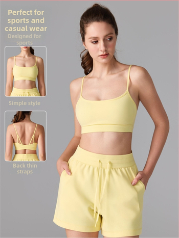 Sportski grudnjak s antibakterijskom tkaninom, pun košarica, tanko oblikovani košarice, fiksni dvostruki naramenici, pogodan za trčanje, jogu i pilates